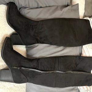 Black knee high boots